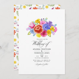 Invitación Boda de Fiesta floral acuarela