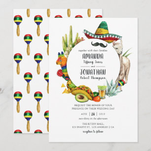 Invitación Boda de fiesta mexicana al aguarela