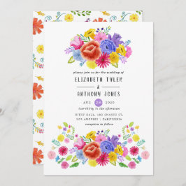Invitación Boda de Fiesta Mexicana de Flora de Agua