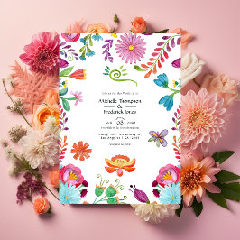 Invitación Boda de Fiesta Mexicana de Flora de Agua
