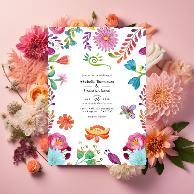 Invitación Boda de Fiesta Mexicana de Flora de Agua (Subido por el creador)