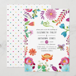 Invitación Boda de Fiesta Mexicana Floral Acuarela Colorida