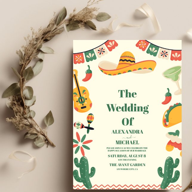 Invitación Boda de Fiesta Papel Picado de México (Subido por el creador)