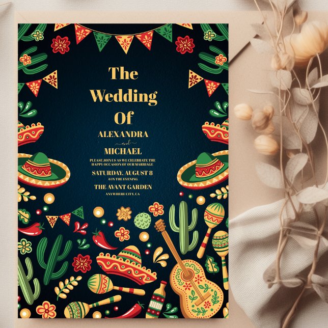 Invitación Boda de Fiesta Papel Picado de México (Subido por el creador)