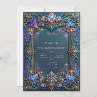 Invitación Boda de Filigrana de Joyas de Zafiro
