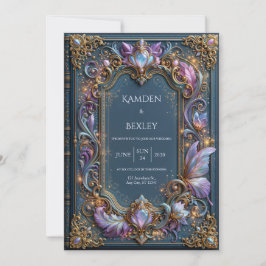 Invitación Boda de Filigrana de Lila Azul