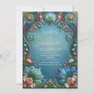 Invitación Boda de Filigrana de Zafiro Teal