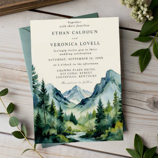 Invitación Boda de fin de semana de Rustic Mountain Pines