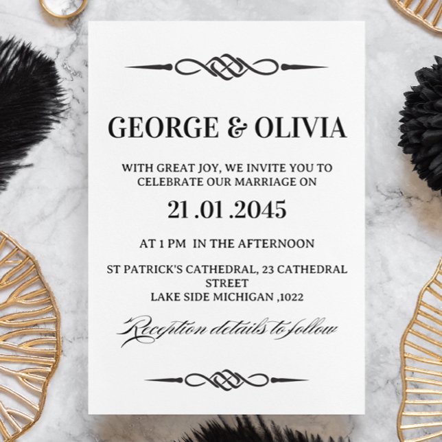 Invitación Boda de Flecha de Nudo Celta Blanco y Negro (Subido por el creador)