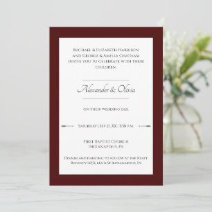 Invitación Boda de flechas minimalistas   Rojo