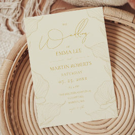 Invitación Boda de flor amarilla de mantequilla de crema deli