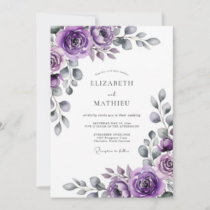 Invitación Boda de Flor Artística Lavanda