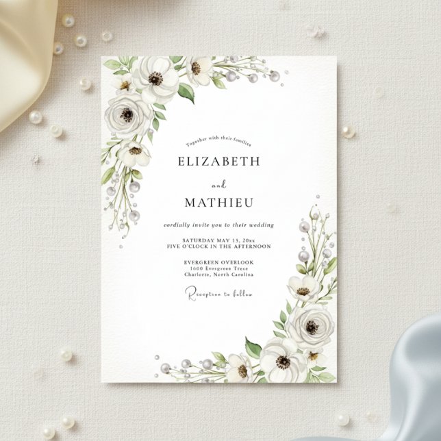 Invitación Boda de Flor Blanca Florecida (Subido por el creador)