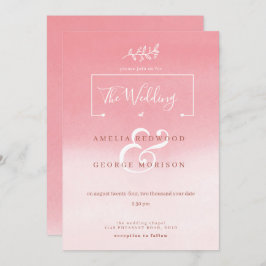 Invitación Boda de flor blanca gradiente rosa