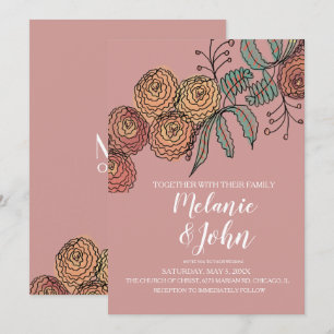Invitación Boda de Flor Carnation Verde Botánico