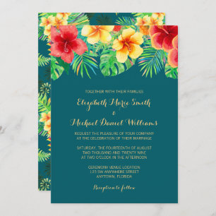 Invitación Boda de flor de acuarela tropical