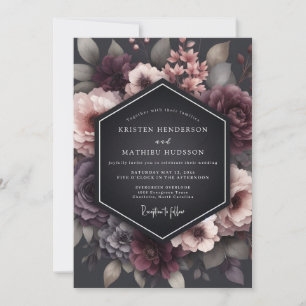 Invitación Boda de Flor de Carcoal Melancólica