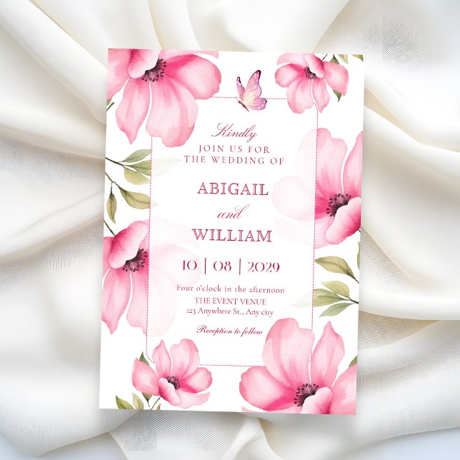 Invitación Boda de flor de cerezo rosa (Subido por el creador)