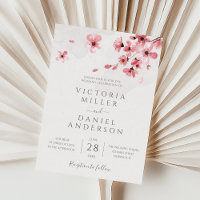 Boda de Flor de Cerezo Rosa Floral Acuarela