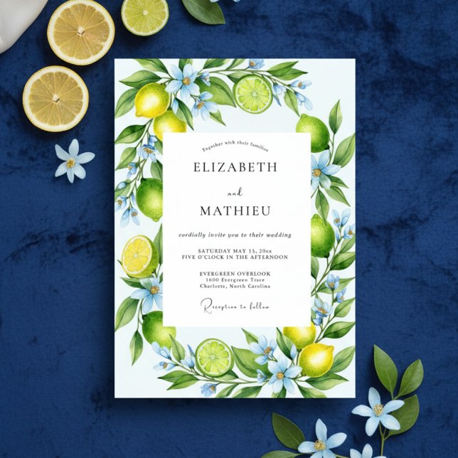 Invitación Boda de Flor de Cítricos Amarillos (Subido por el creador)