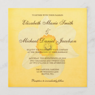 Invitación Boda de flor de color amarillo