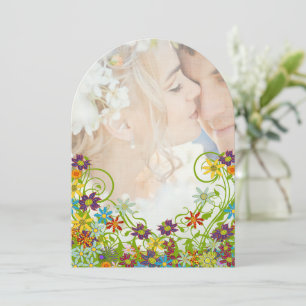 Invitación Boda de Flor de Flor de Flor floral fotográfica