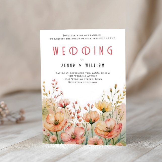 Invitación Boda de Flor de Flor Silvestre Bohemia (Subido por el creador)