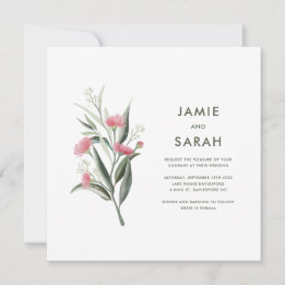 Invitación Boda de Flor de Goma Nativa Australiana