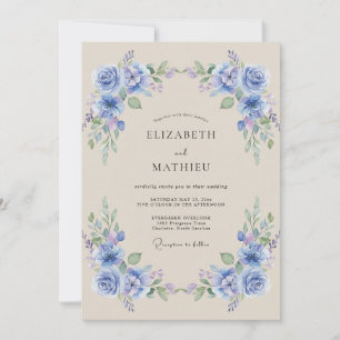 Invitación Boda de Flor de Laurel Periwinkle