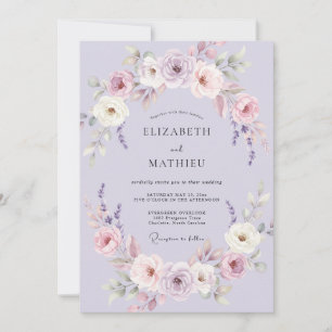Invitación Boda de Flor de Lila Delicada
