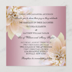 Invitación Boda de Flor de Loto Rosa