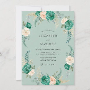 Invitación Boda de Flor de Mar Pintada con Espuma de Mar