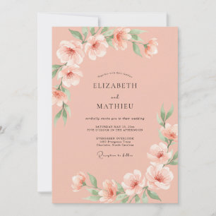 Invitación Boda de Flor de Melocotón Airy