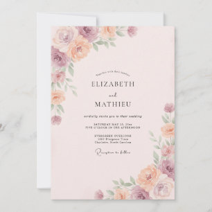 Invitación Boda de Flor de Melocotón Rosado