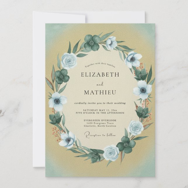 Invitación Boda de Flor de Miel Pálida (Anverso)