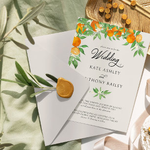 Invitación Boda de Flor de Naranja Fruta Cítrica