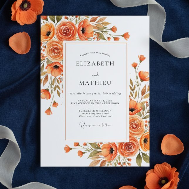 Invitación Boda de Flor de Naranja Pintada (Subido por el creador)