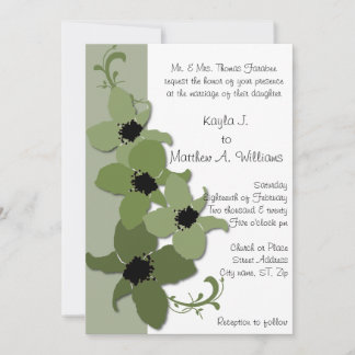 Invitación Boda de Flor de Pentacuentos Blancos Verdes