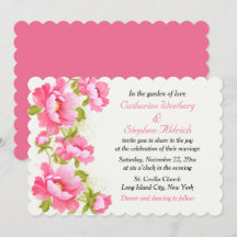 Boda de Flor de Peonía Rosa con Acuarela Floral
