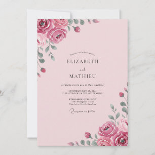 Invitación Boda de Flor de Rosa Claro