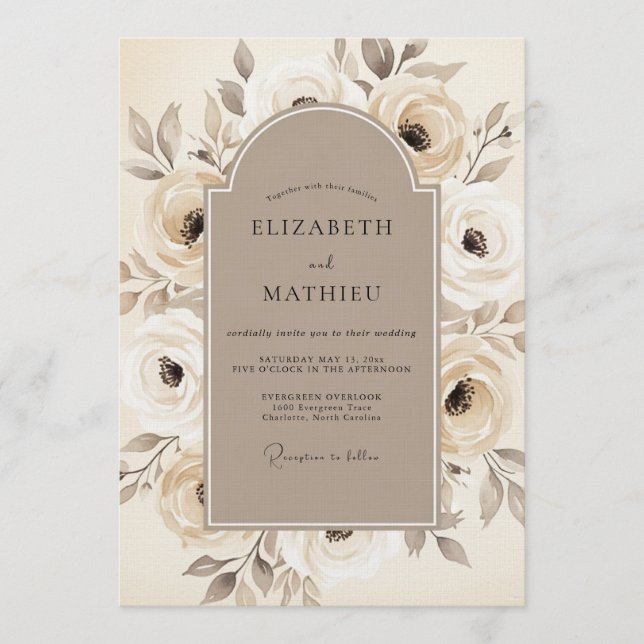 Invitación Boda de Flor de Tan Floral (Anverso)