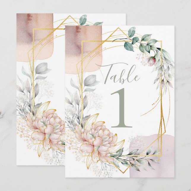 Invitación Boda de Flor de Verdeo Floral de Aureate Frame  (Anverso / Reverso)
