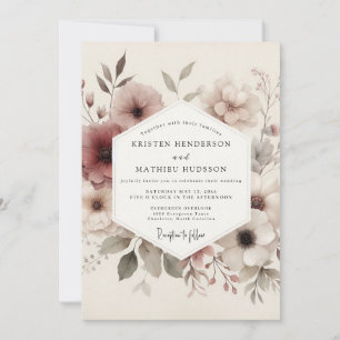 Invitación Boda de Flor Etérea Malva