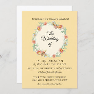 Invitación Boda de flor floral amarillo n mita