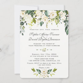 Invitación Boda De Flor Floral Blanca Delicada De Color De Ag