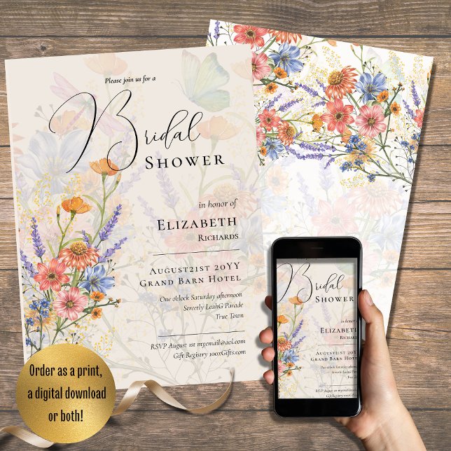 Invitación Boda de Flor Floral de Boho de verano LeahG Spring (Subido por el creador)