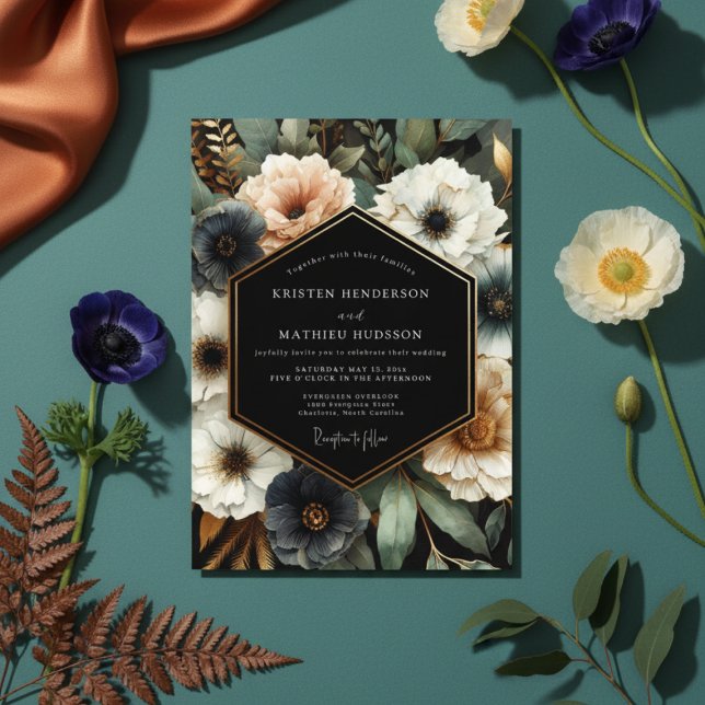 Invitación Boda de Flor Naval con Estilo Melancólico (Subido por el creador)
