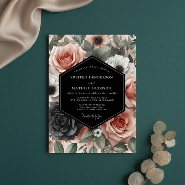 Invitación Boda de Flor Polvorienta Rosa Malhumorada (Subido por el creador)