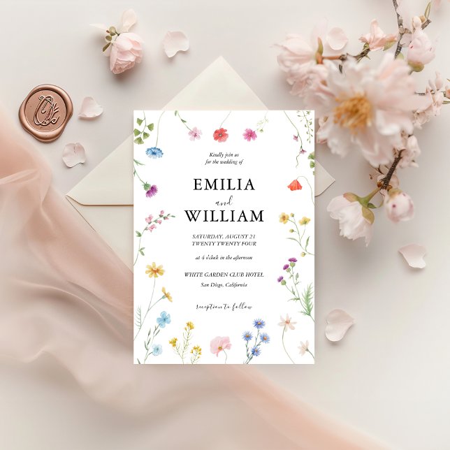 Invitación Boda de Flor Silvestre Botánica Romántica (Subido por el creador)