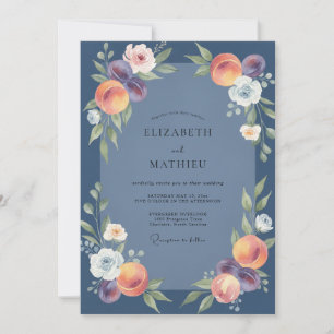 Invitación Boda de Flor Silvestre Ciruela de Acero